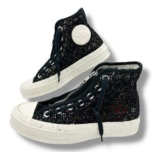 Converse Chuck Taylor All Star 70 Hi Speckled Black Crochet Womens Sample Sz 5